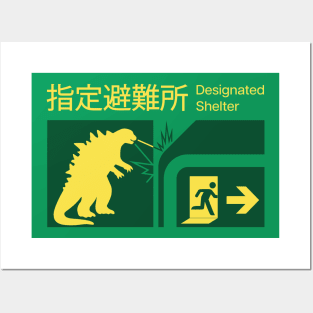 Godzilla Designated Shelter Posters and Art